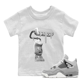 Air Jordan 4 Light Iron Ore shirt to match jordans 3D Paint Roller sneaker tees AJ4 Frozen Moments SNRT Sneaker Release Tees Baby Toddler White 1 T-Shirt
