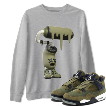 Air Jordan 4 Medium Olive shirt to match jordans 3D Paint Roller sneaker tees AJ4Medium Olive SNRT Sneaker Release Tees Unisex Heather Grey 1 T-Shirt