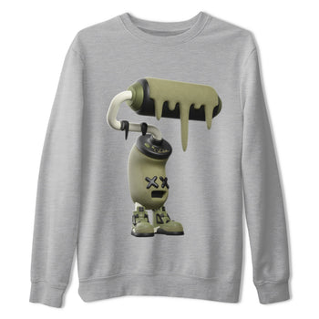 Air Jordan 4 Medium Olive shirt to match jordans 3D Paint Roller sneaker tees AJ4Medium Olive SNRT Sneaker Release Tees Unisex Heather Grey 2 T-Shirt