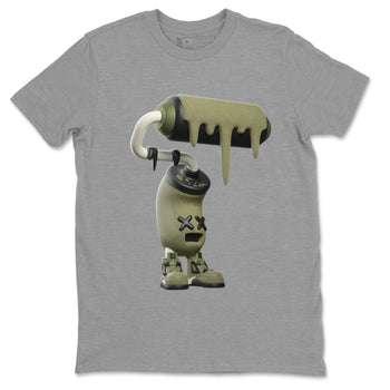 Air Jordan 4 Medium Olive shirt to match jordans 3D Paint Roller sneaker tees AJ4Medium Olive SNRT Sneaker Release Tees Unisex Heather Grey 2 T-Shirt