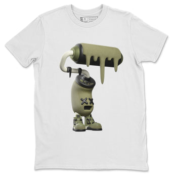 Air Jordan 4 Medium Olive shirt to match jordans 3D Paint Roller sneaker tees AJ4Medium Olive SNRT Sneaker Release Tees Unisex White 2 T-Shirt