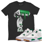 Air Jordan 4 Pine Green Sneaker Match Tees 3D Paint Roller Sneaker Tees AJ4 Pine Green Sneaker Release Tees Unisex Shirts Black 1