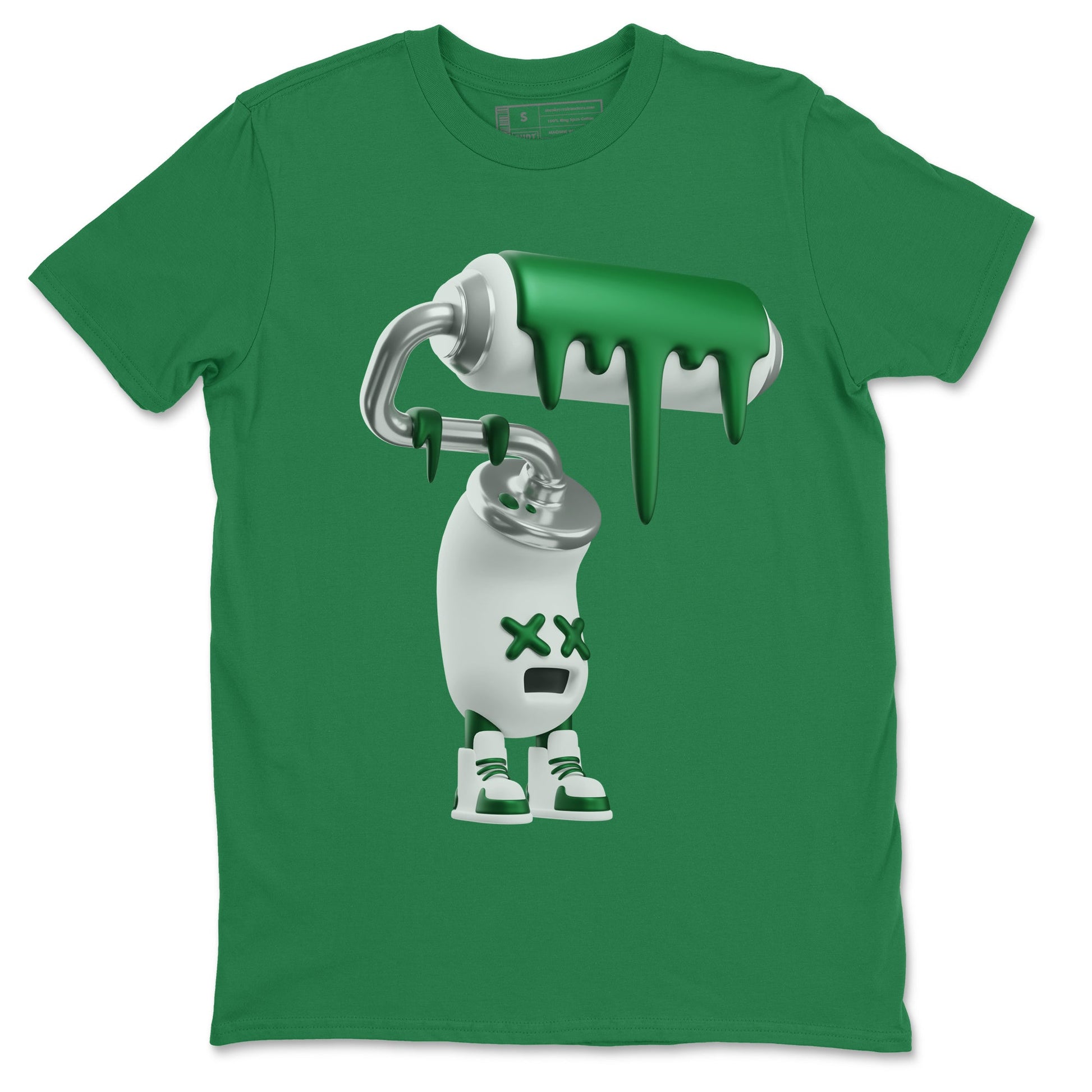 Jordan 4 Pine Green SB Sneaker Match Tees 3D Paint Roller Sneaker Tees AJ4 Pine Green SB Sneaker Tees Sneaker Release Shirts Unisex Shirts Kelly Green 2