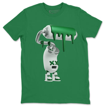 Jordan 4 Pine Green SB Sneaker Match Tees 3D Paint Roller Sneaker Tees AJ4 Pine Green SB Sneaker Tees Sneaker Release Shirts Unisex Shirts Kelly Green 2