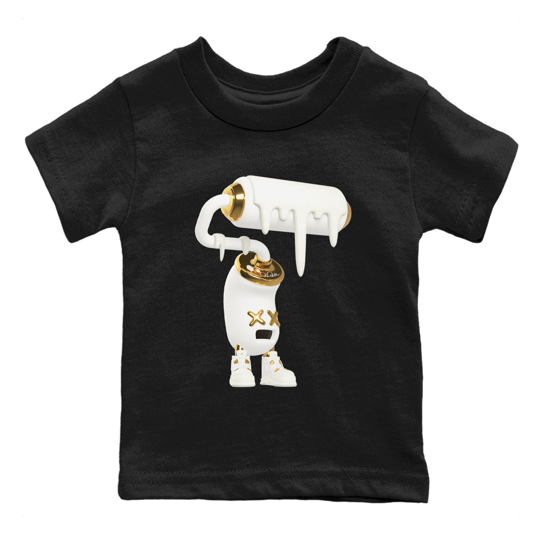 4s Sail shirt to match jordans 3D Paint Roller sneaker tees Air Jordan 4 Sail SNRT sneaker release tees baby toddler Black 2 cotton Shirt