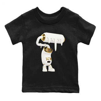 4s Sail shirt to match jordans 3D Paint Roller sneaker tees Air Jordan 4 Sail SNRT sneaker release tees baby toddler Black 2 cotton Shirt