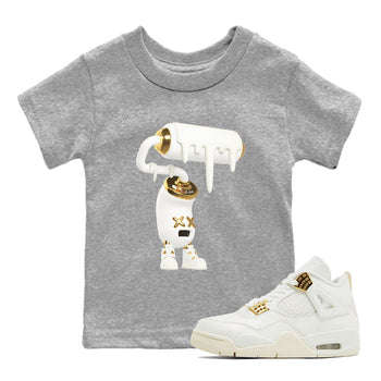 4s Sail shirt to match jordans 3D Paint Roller sneaker tees Air Jordan 4 Sail SNRT sneaker release tees baby toddler Heather Grey 1 cotton Shirt