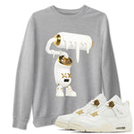 4s Sail shirt to match jordans 3D Paint Roller sneaker tees Air Jordan 4 Sail SNRT Sneaker Release Tees unisex cotton Heather Grey 1 crew neck shirt