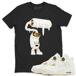 4s Sail shirt to match jordans 3D Paint Roller sneaker tees Air Jordan 4 Sail SNRT Sneaker Release Tees unisex cotton Black 1 crew neck shirt