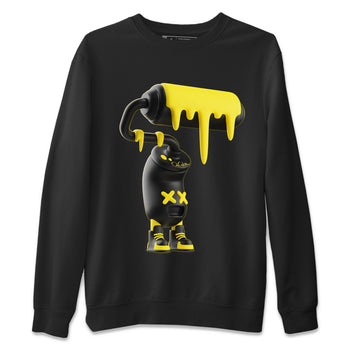 Air Jordan 4 Thunder Sneaker Match Tees 3D Paint Roller Sneaker Tees AJ4 Thunder Jumpman Sneaker Release Tees Unisex Shirts Black 2