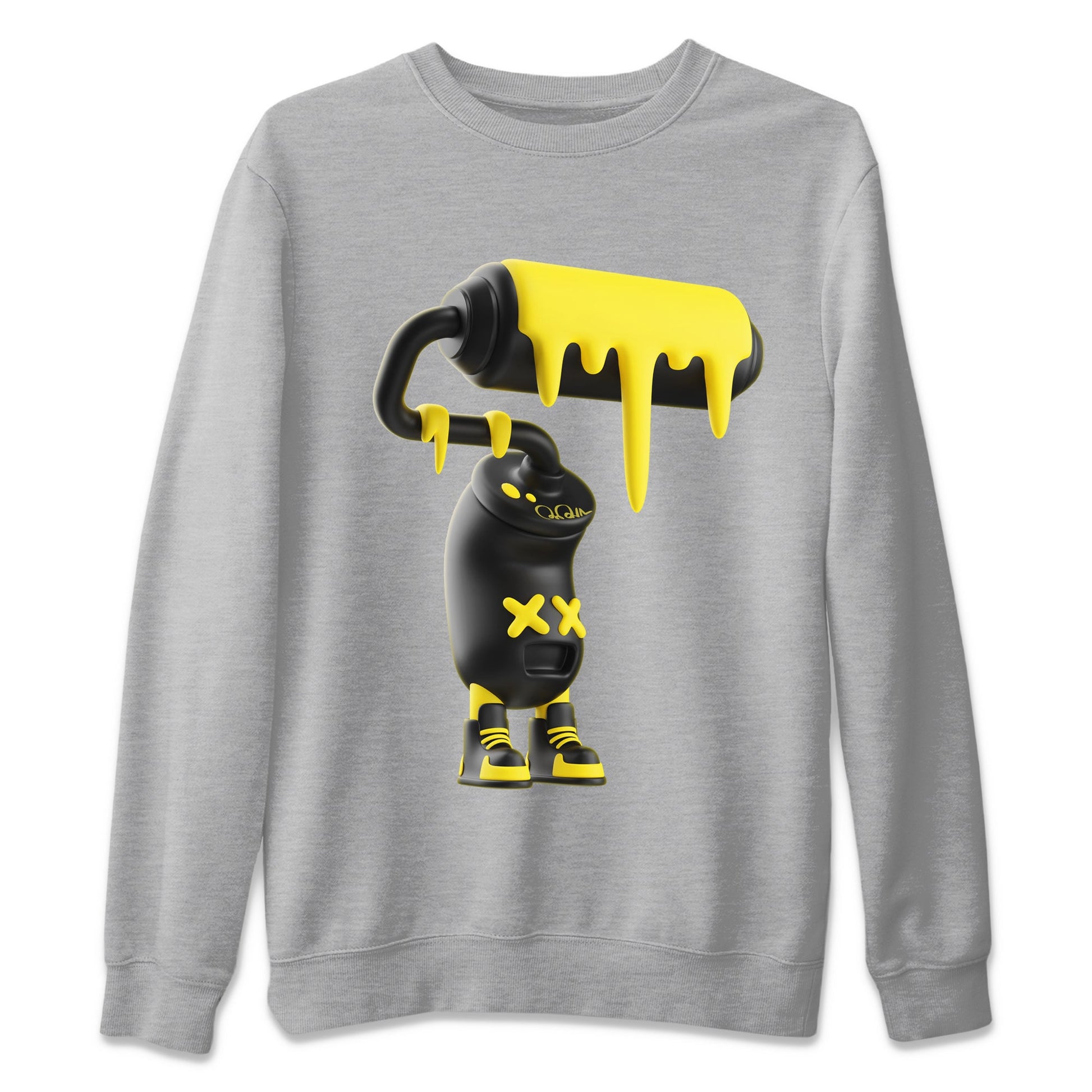 Air Jordan 4 Thunder Sneaker Match Tees 3D Paint Roller Sneaker Tees AJ4 Thunder Jumpman Sneaker Release Tees Unisex Shirts Heather Grey 2