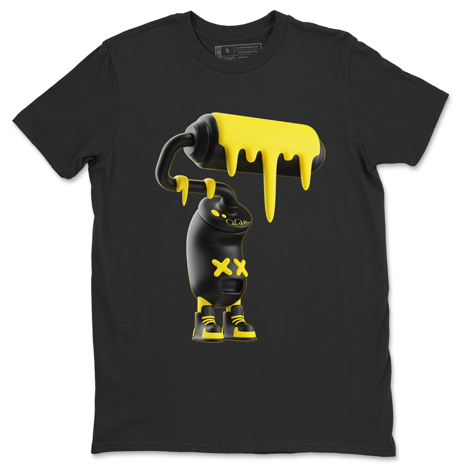 Air Jordan 4 Thunder Sneaker Match Tees 3D Paint Roller Sneaker Tees AJ4 Thunder Jumpman Sneaker Release Tees Unisex Shirts Black 2
