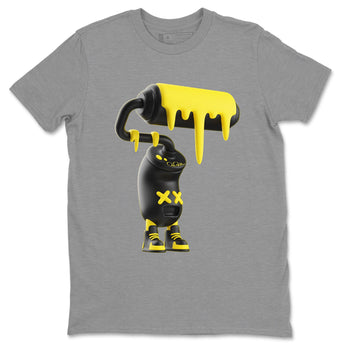 Air Jordan 4 Thunder Sneaker Match Tees 3D Paint Roller Sneaker Tees AJ4 Thunder Jumpman Sneaker Release Tees Unisex Shirts Heather Grey 2