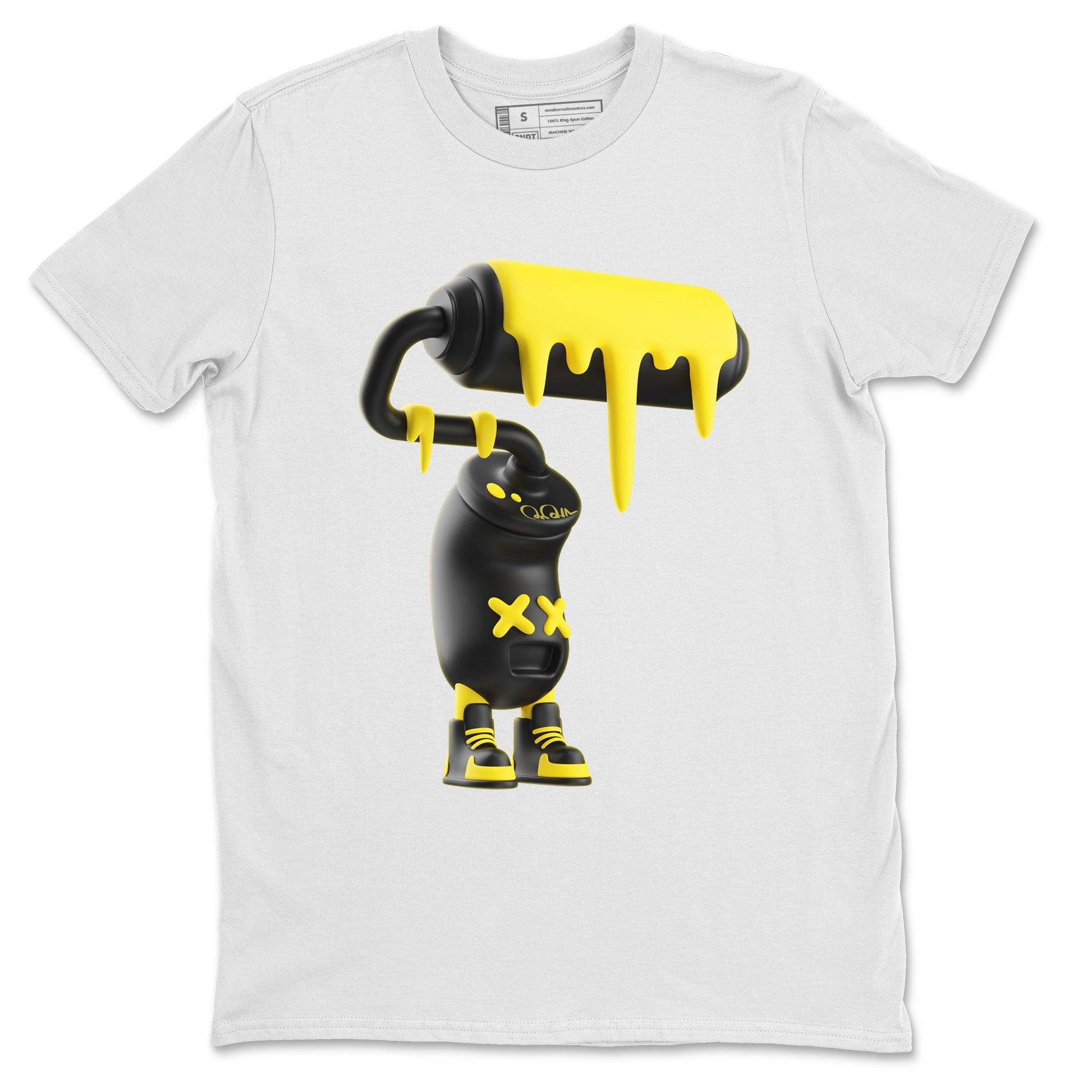 Air Jordan 4 Thunder Sneaker Match Tees 3D Paint Roller Sneaker Tees AJ4 Thunder Jumpman Sneaker Release Tees Unisex Shirts White 2