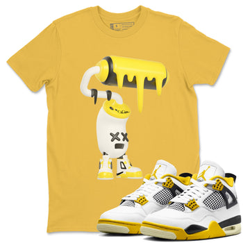 AJ4 Vivid Sulfur shirt to match jordans 3D Paint Roller sneaker tees Air Jordan 4 Vivid Sulfur SNRT Sneaker Release Tees unisex cotton Daisy 1 crew neck shirt