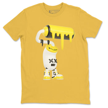 AJ4 Vivid Sulfur shirt to match jordans 3D Paint Roller sneaker tees Air Jordan 4 Vivid Sulfur SNRT Sneaker Release Tees unisex cotton Daisy 2 crew neck shirt