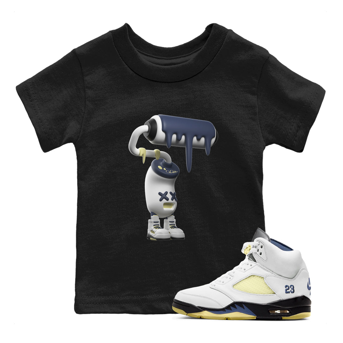 Air Jordan 5 A Ma Maniere x Photon Dust shirt to match jordans 3D Paint Roller sneaker tees Jordan 5 A Ma Maniere "Dawn" SNRT Sneaker Release Tees Baby Toddler Black 1 T-Shirt