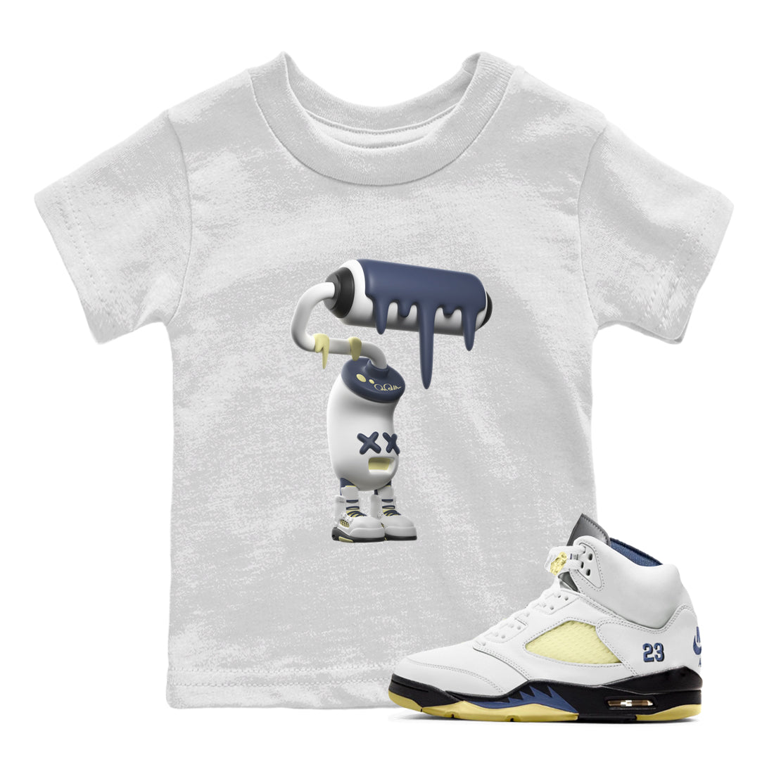 Air Jordan 5 A Ma Maniere x Photon Dust shirt to match jordans 3D Paint Roller sneaker tees Jordan 5 A Ma Maniere "Dawn" SNRT Sneaker Release Tees Baby Toddler White 1 T-Shirt