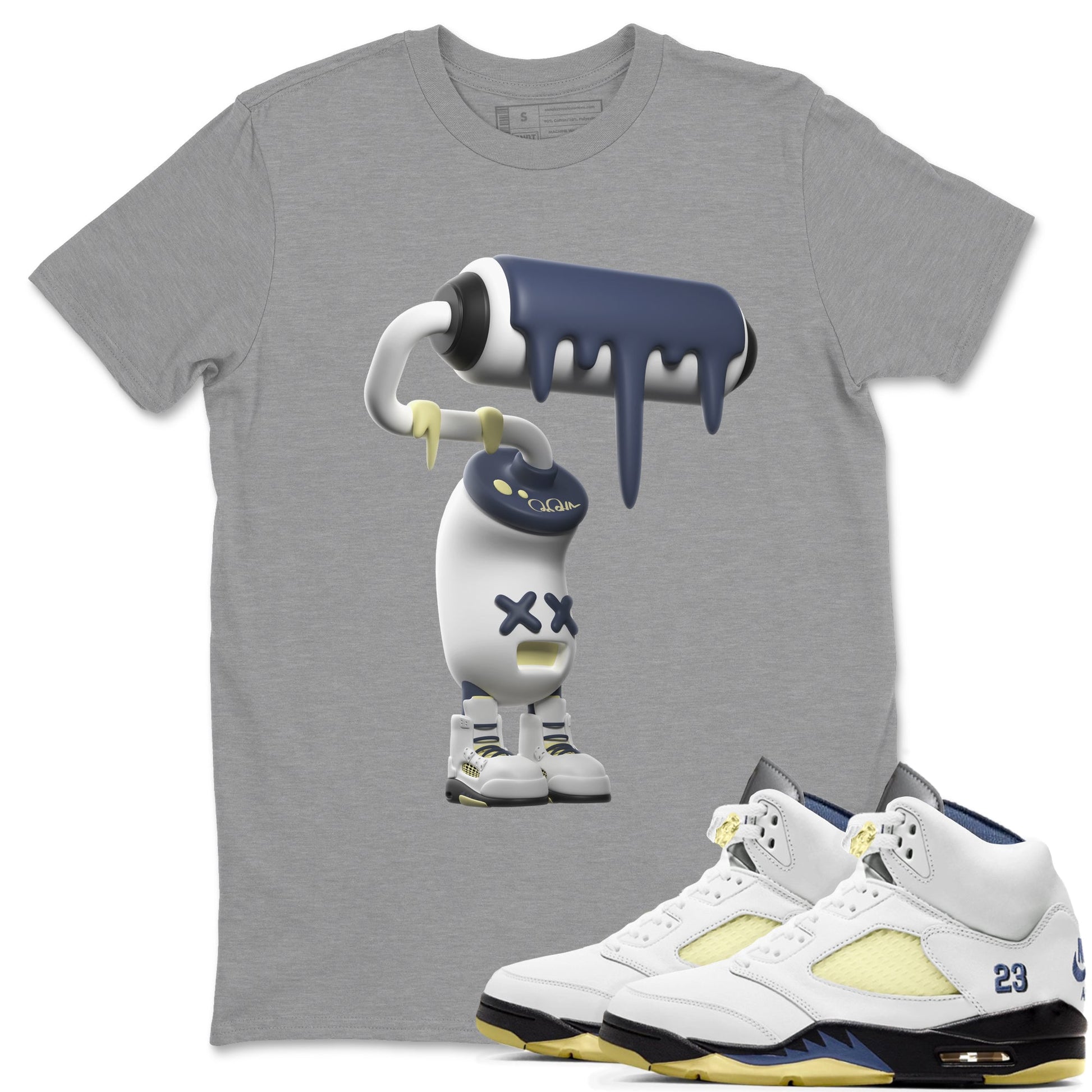Air Jordan 5 A Ma Maniere x Photon Dust shirt to match jordans 3D Paint Roller sneaker tees Jordan 5 A Ma Maniere "Dawn" SNRT Sneaker Release Tees Unisex Heather Grey 1 T-Shirt