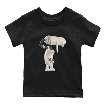 Air Jordan 5 Craft Sneaker Match Tees 3D Paint Roller Sneaker Tees AJ5 SE Craft Sneaker Release Tees Kids Shirts Black 2
