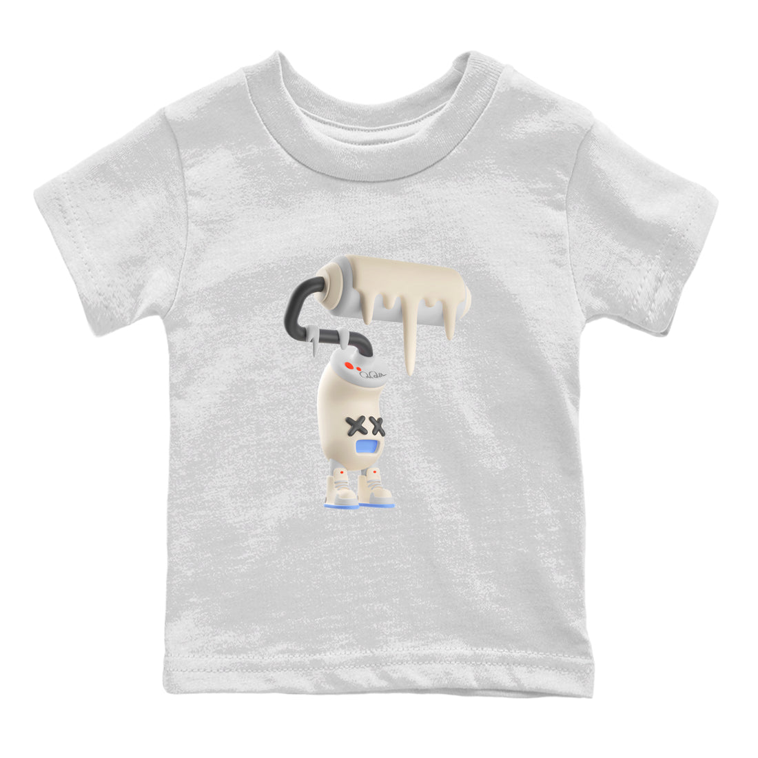 Air Jordan 5 Craft Sneaker Match Tees 3D Paint Roller Sneaker Tees AJ5 SE Craft Sneaker Release Tees Kids Shirts White 2
