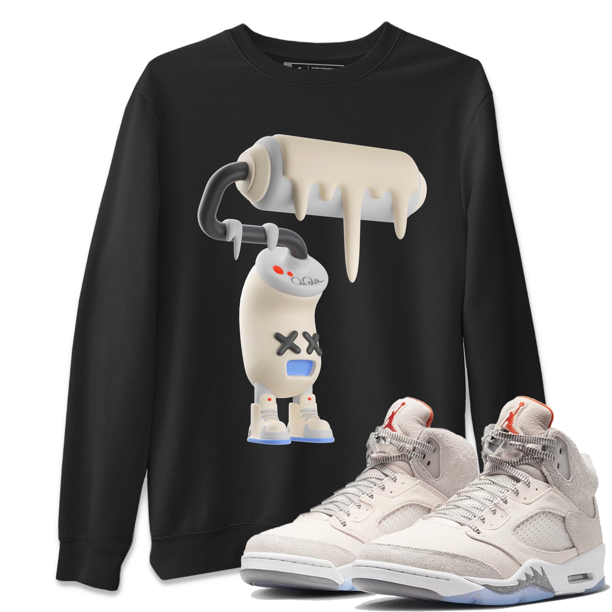 Air Jordan 5 Craft Sneaker Match Tees 3D Paint Roller Sneaker Tees AJ5 SE Craft Sneaker Release Tees Unisex Shirts Black 1