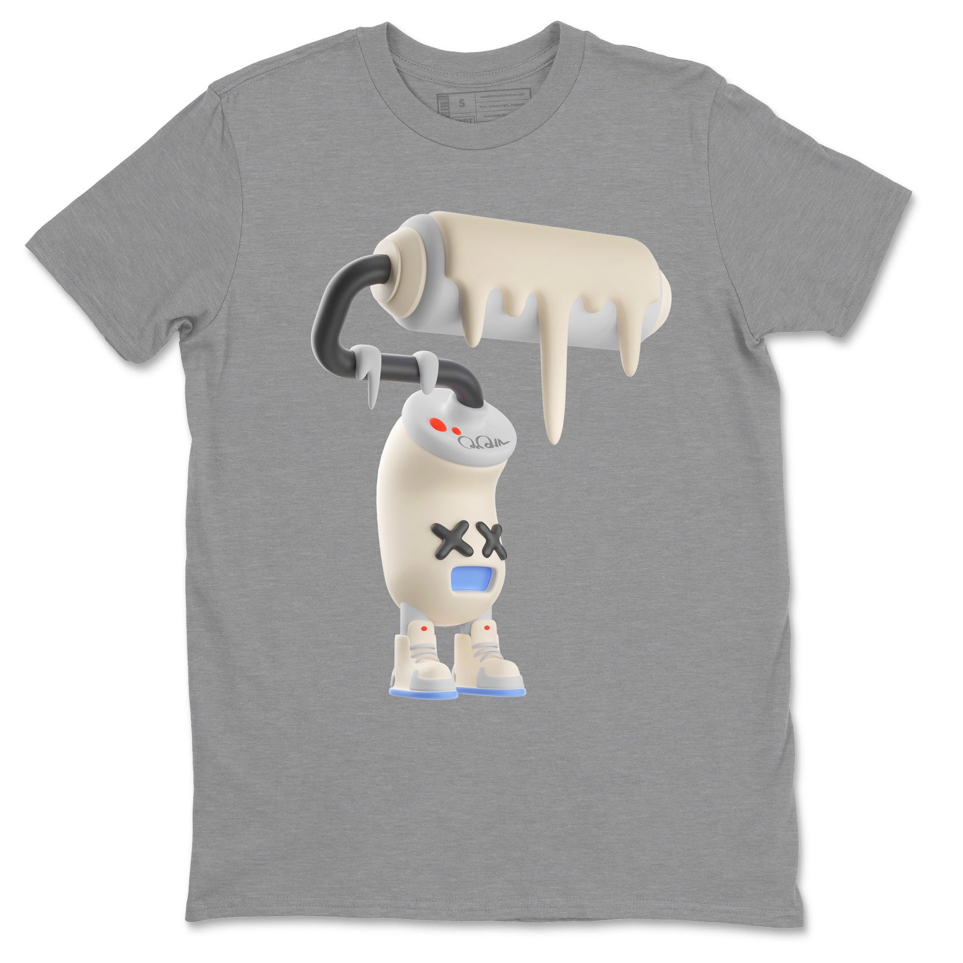 Air Jordan 5 Craft Sneaker Match Tees 3D Paint Roller Sneaker Tees AJ5 SE Craft Sneaker Release Tees Unisex Shirts Heather Grey 2