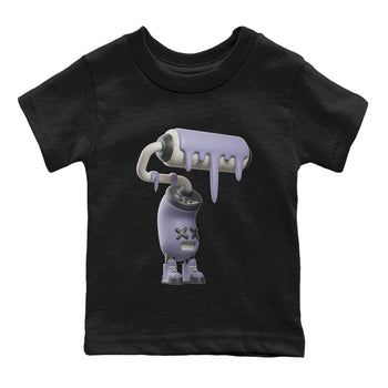 Air Jordan 5 Indigo Haze Sneaker Match Tees 3D Paint Roller Sneaker Tees AJ5 Indigo Haze Sneaker Release Tees Kids Shirts Black 2
