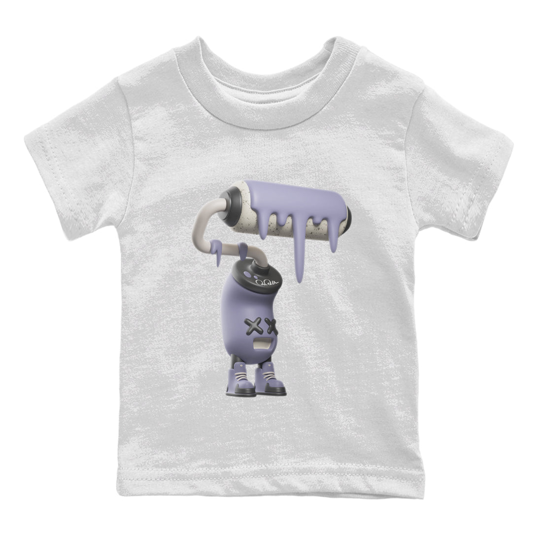 Air Jordan 5 Indigo Haze Sneaker Match Tees 3D Paint Roller Sneaker Tees AJ5 Indigo Haze Sneaker Release Tees Kids Shirts White 2