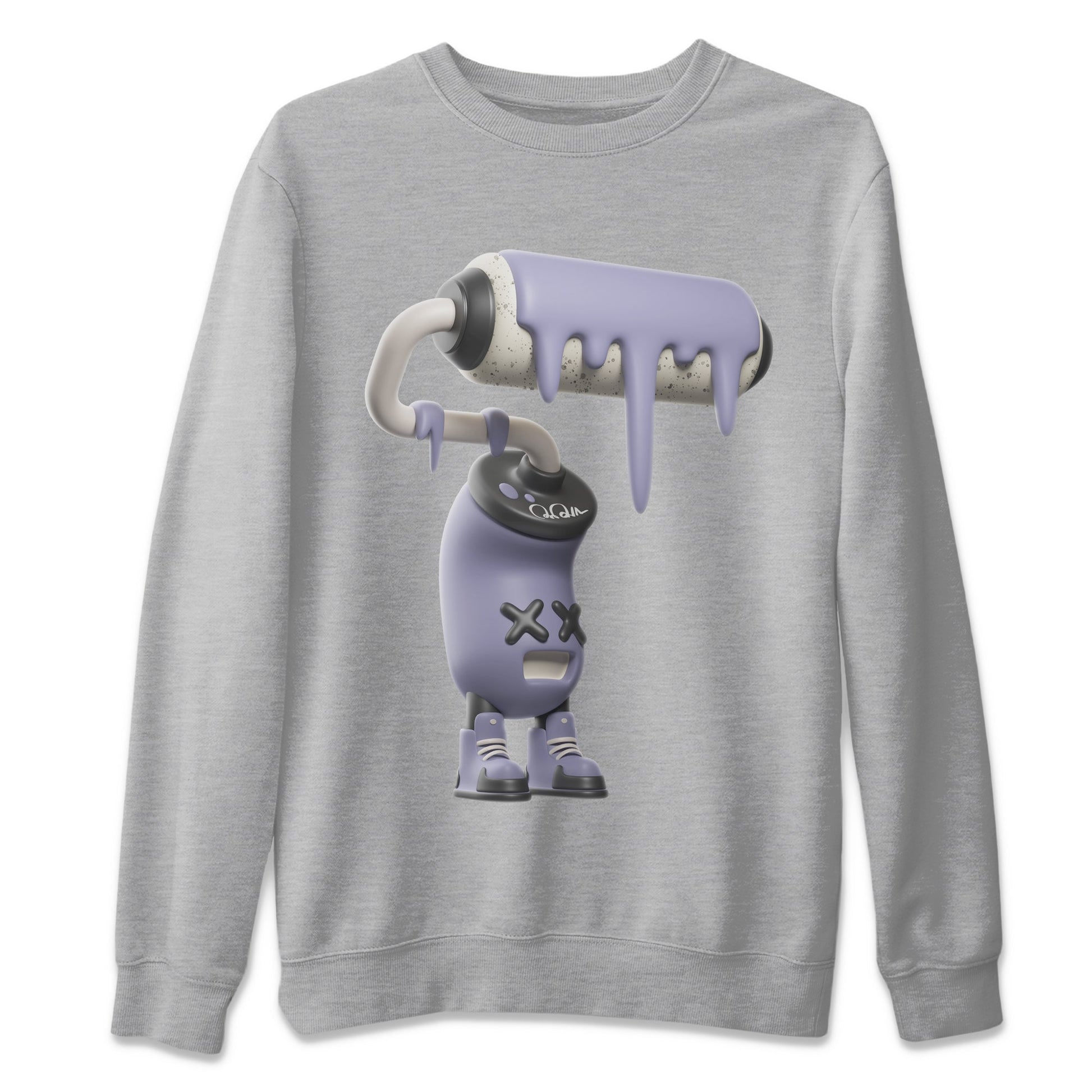 Air Jordan 5 Indigo Haze Sneaker Match Tees 3D Paint Roller Sneaker Tees AJ5 Indigo Haze Sneaker Release Tees Unisex Shirts Heather Grey 2
