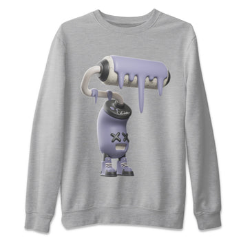 Air Jordan 5 Indigo Haze Sneaker Match Tees 3D Paint Roller Sneaker Tees AJ5 Indigo Haze Sneaker Release Tees Unisex Shirts Heather Grey 2