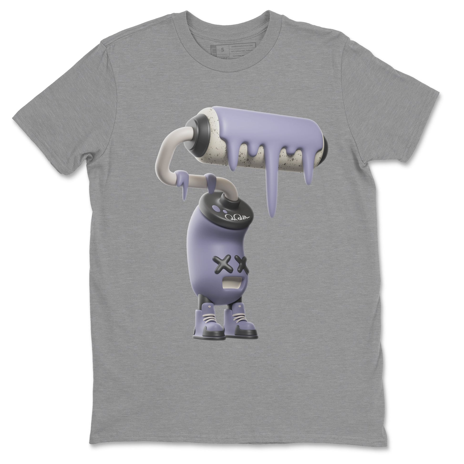 Air Jordan 5 Indigo Haze Sneaker Match Tees 3D Paint Roller Sneaker Tees AJ5 Indigo Haze Sneaker Release Tees Unisex Shirts Heather Grey 2