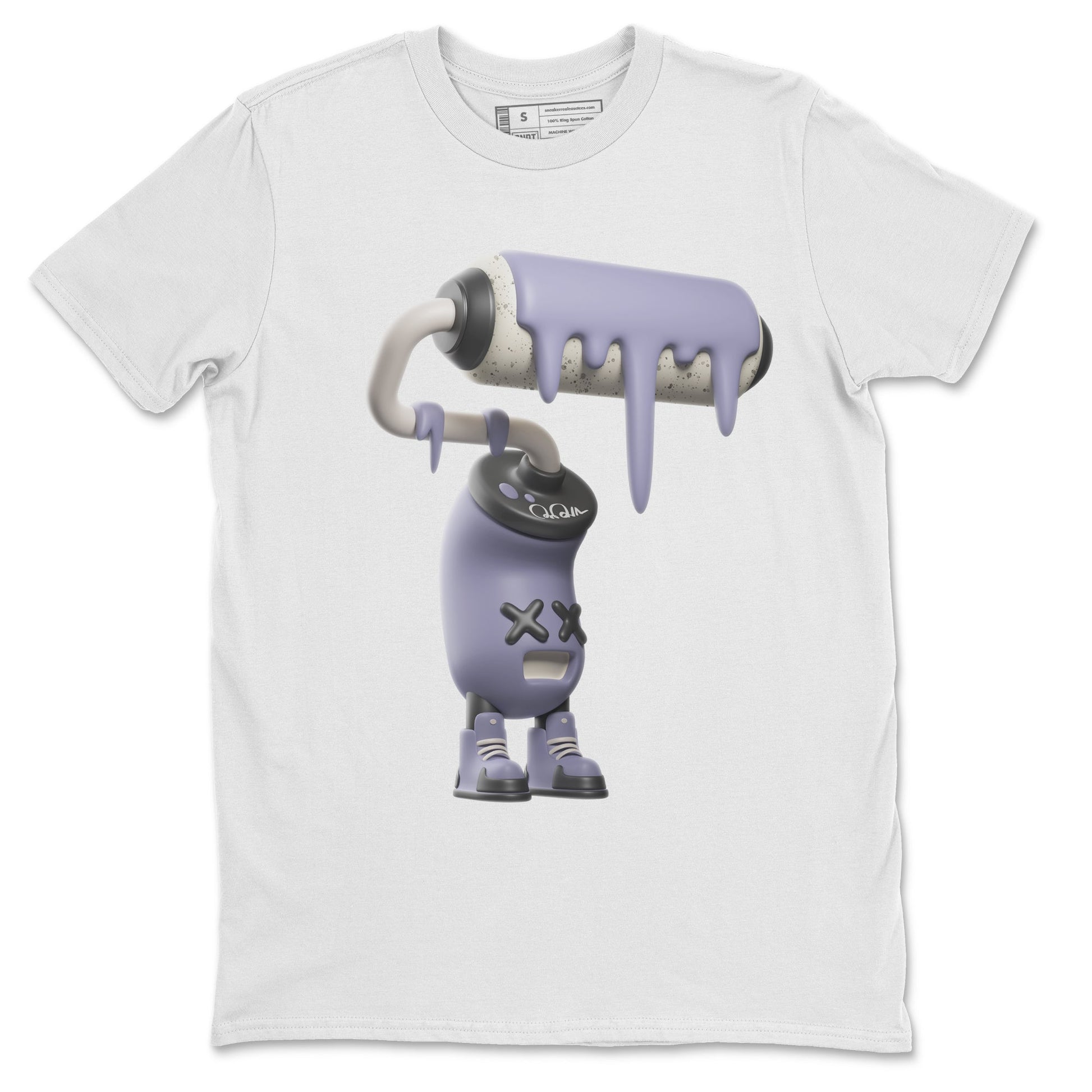 Air Jordan 5 Indigo Haze Sneaker Match Tees 3D Paint Roller Sneaker Tees AJ5 Indigo Haze Sneaker Release Tees Unisex Shirts White 2
