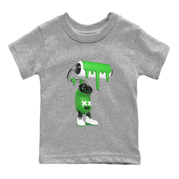 5s Lucky Green shirt to match jordans 3D Paint Roller sneaker tees Air Jordan 5 Lucky Green SNRT Sneaker Release Tees Baby Toddler Heather Grey 2 T-Shirt