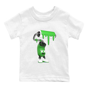 5s Lucky Green shirt to match jordans 3D Paint Roller sneaker tees Air Jordan 5 Lucky Green SNRT Sneaker Release Tees Baby Toddler White 2 T-Shirt