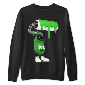 5s Lucky Green shirt to match jordans 3D Paint Roller sneaker tees Air Jordan 5 Lucky Green SNRT Sneaker Release Tees Unisex Black 2 T-Shirt