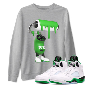 5s Lucky Green shirt to match jordans 3D Paint Roller sneaker tees Air Jordan 5 Lucky Green SNRT Sneaker Release Tees Unisex Heather Grey 1 T-Shirt