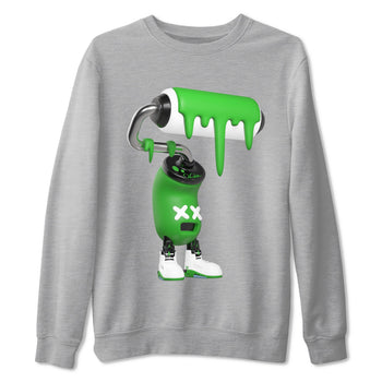 5s Lucky Green shirt to match jordans 3D Paint Roller sneaker tees Air Jordan 5 Lucky Green SNRT Sneaker Release Tees Unisex Heather Grey 2 T-Shirt