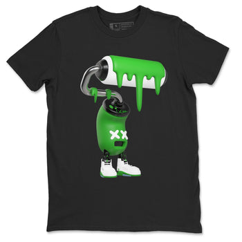 5s Lucky Green shirt to match jordans 3D Paint Roller sneaker tees Air Jordan 5 Lucky Green SNRT Sneaker Release Tees Unisex Black 2 T-Shirt