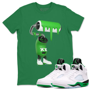 5s Lucky Green shirt to match jordans 3D Paint Roller sneaker tees Air Jordan 5 Lucky Green SNRT Sneaker Release Tees Unisex Kelly Green 1 T-Shirt