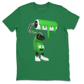 5s Lucky Green shirt to match jordans 3D Paint Roller sneaker tees Air Jordan 5 Lucky Green SNRT Sneaker Release Tees Unisex Kelly Green 2 T-Shirt