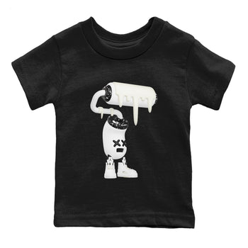 5s Sail shirt to match jordans 3D Paint Roller sneaker tees Air Jordan 5 Sail SNRT sneaker release tees baby toddler Black 2 cotton Shirt