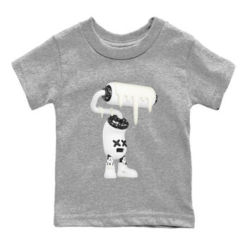 5s Sail shirt to match jordans 3D Paint Roller sneaker tees Air Jordan 5 Sail SNRT sneaker release tees baby toddler Heather Grey 2 cotton Shirt