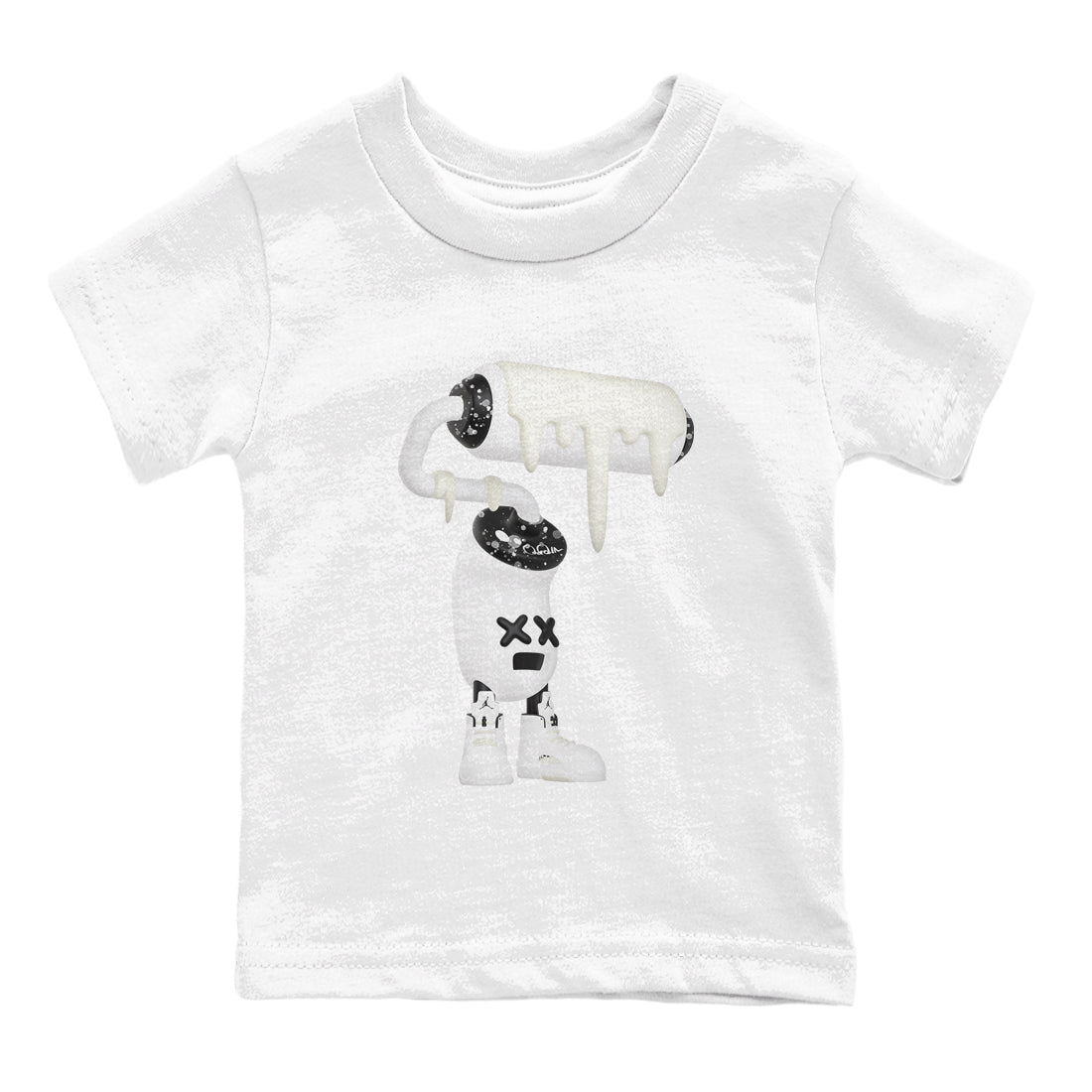 5s Sail shirt to match jordans 3D Paint Roller sneaker tees Air Jordan 5 Sail SNRT sneaker release tees baby toddler White 2 cotton Shirt