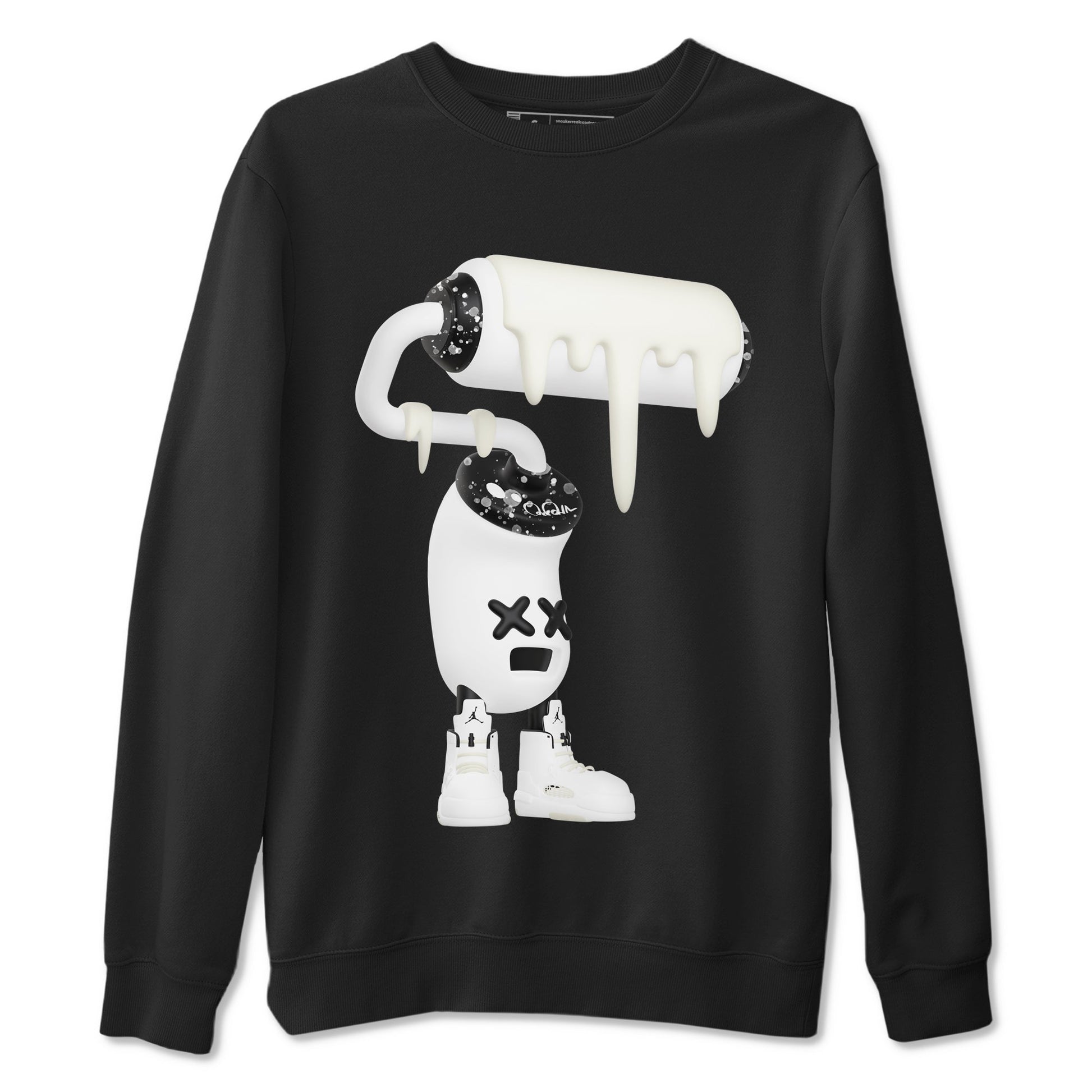 5s Sail shirt to match jordans 3D Paint Roller sneaker tees Air Jordan 5 Sail SNRT Sneaker Release Tees unisex cotton Black 2 crew neck shirt