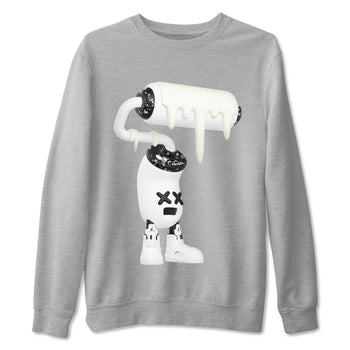 5s Sail shirt to match jordans 3D Paint Roller sneaker tees Air Jordan 5 Sail SNRT Sneaker Release Tees unisex cotton Heather Grey 2 crew neck shirt