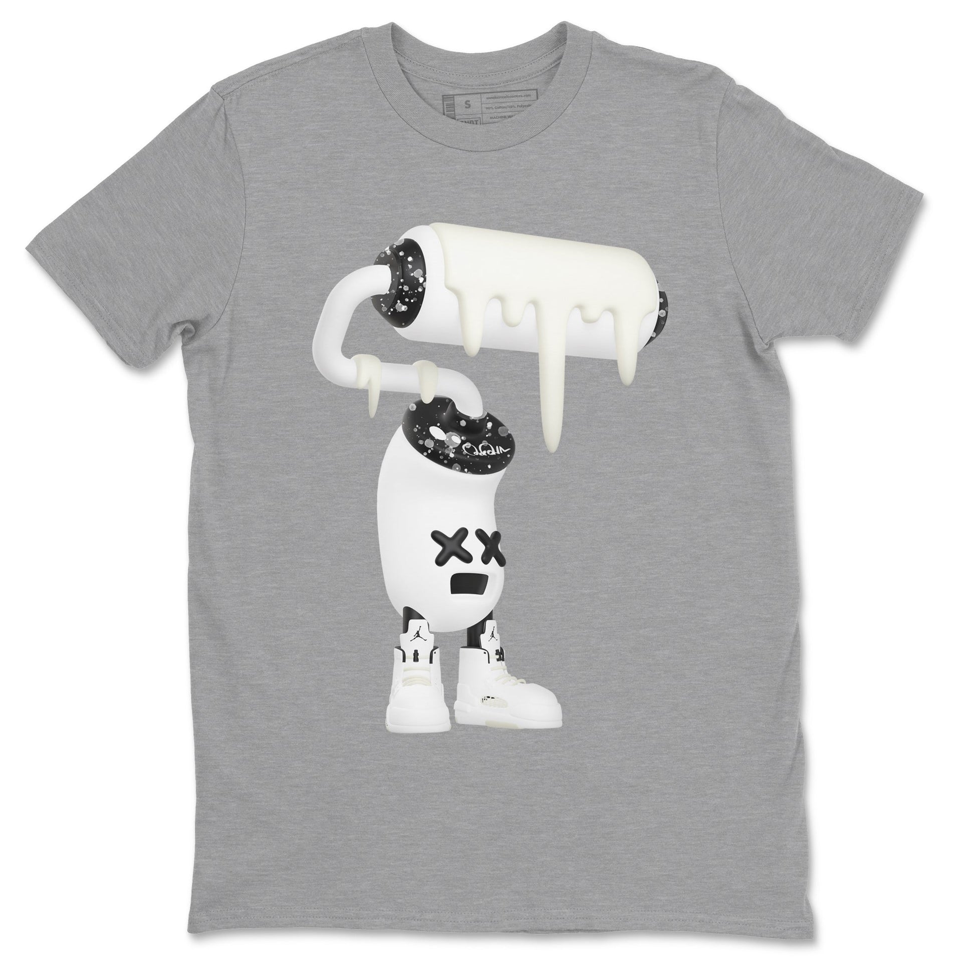 5s Sail shirt to match jordans 3D Paint Roller sneaker tees Air Jordan 5 Sail SNRT Sneaker Release Tees unisex cotton Heather Grey 2 crew neck shirt