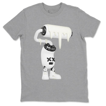 5s Sail shirt to match jordans 3D Paint Roller sneaker tees Air Jordan 5 Sail SNRT Sneaker Release Tees unisex cotton Heather Grey 2 crew neck shirt