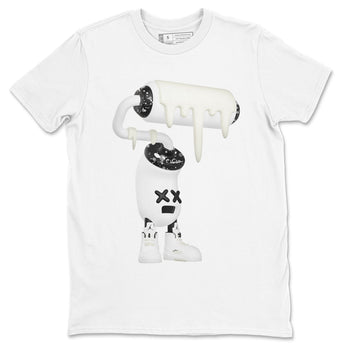 5s Sail shirt to match jordans 3D Paint Roller sneaker tees Air Jordan 5 Sail SNRT Sneaker Release Tees unisex cotton White 2 crew neck shirt