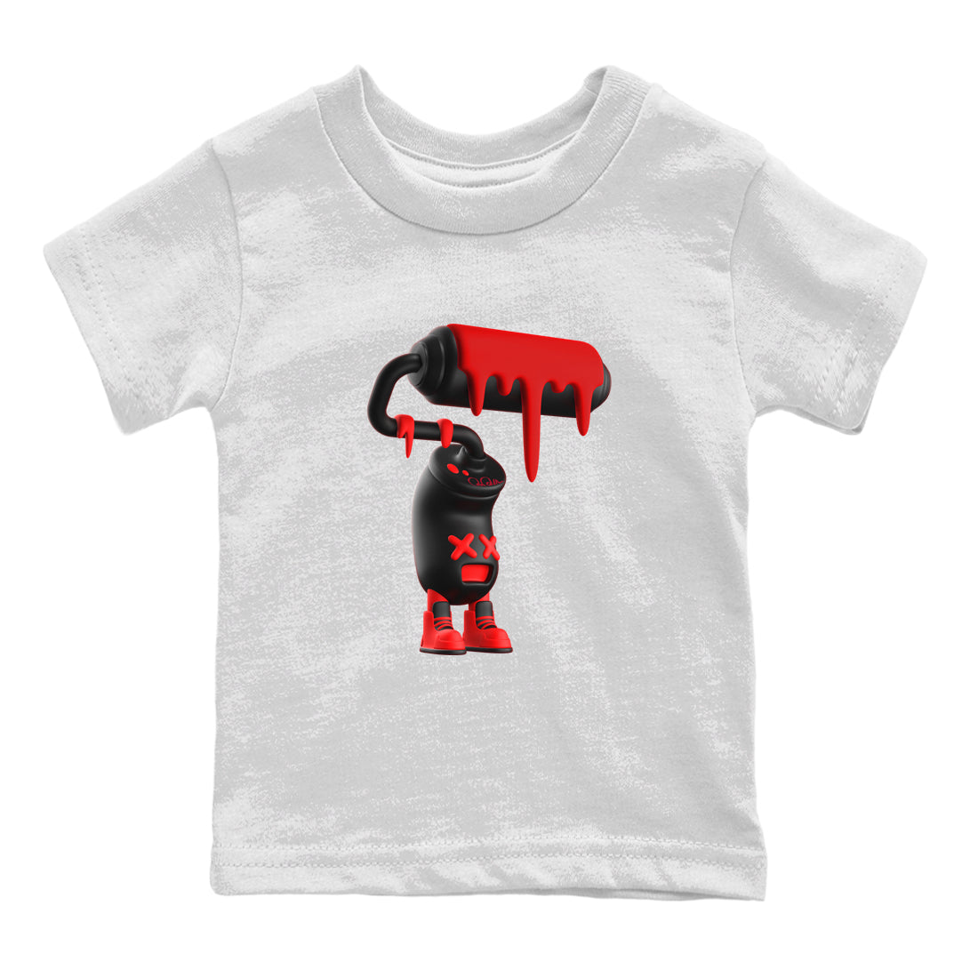 Air Jordan 6 Toro Bravo Sneaker Match Tees 3D Paint Roller Sneaker Tees 3D Graphic Design Shirts AJ6 Toro Bravo Sneaker Release Tees Kids Shirts White 2